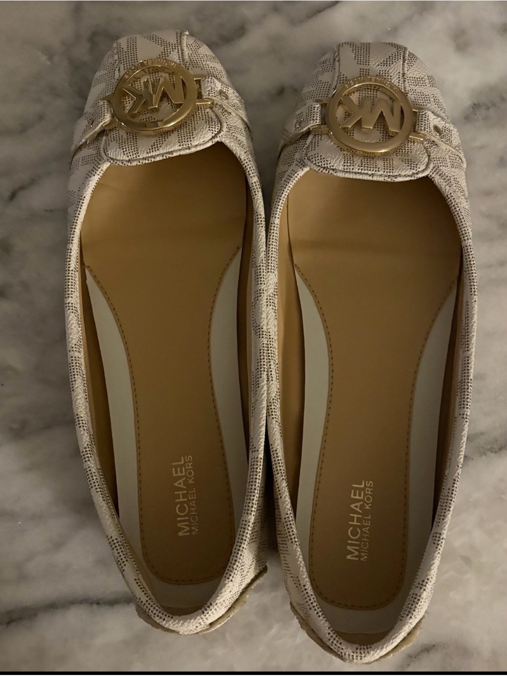 Michael Kors Cream White Logo Flats